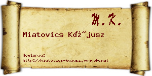 Miatovics Kájusz névjegykártya